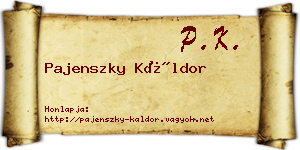 Pajenszky Káldor névjegykártya